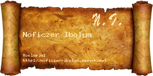 Noficzer Ibolya névjegykártya